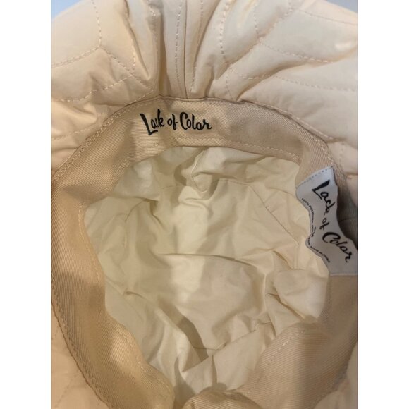 Quilted Ivory Bucket Hat By Lack Of Color S-M 100% Polyester Lightweight & Styli main image 4